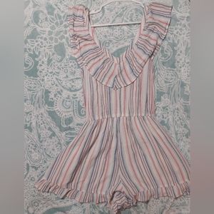 American Eagle Striped nautical romper